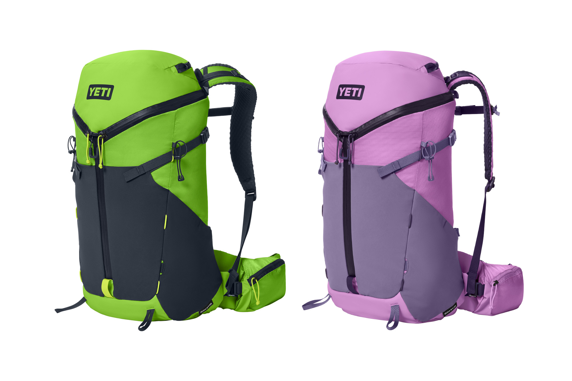 Venom (left) and Desert Bloom limited-edition seasonal colorways of the new YETI Skala backpack
