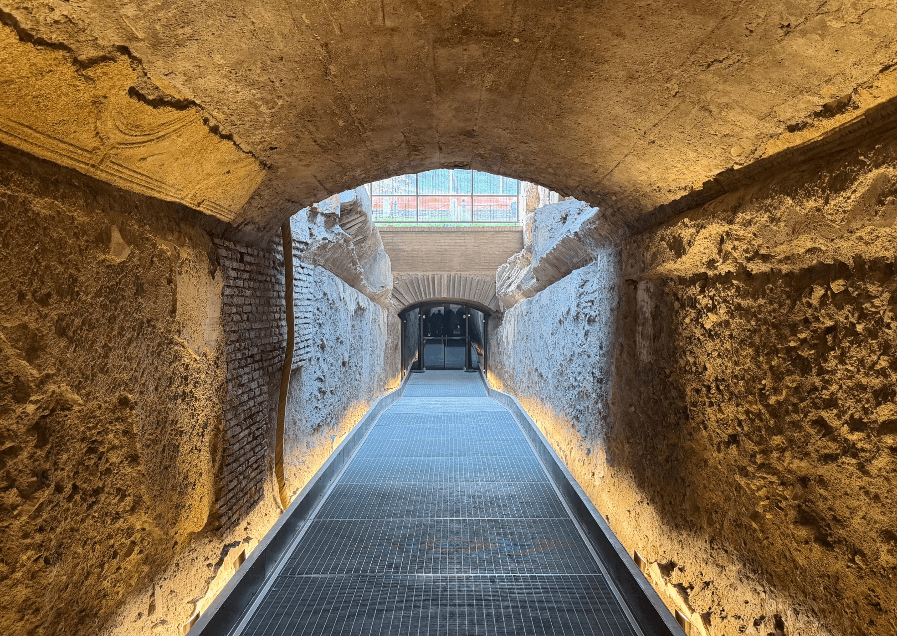 a tunnel underneath the colosseum 