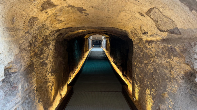 a tunnel under roman ruins