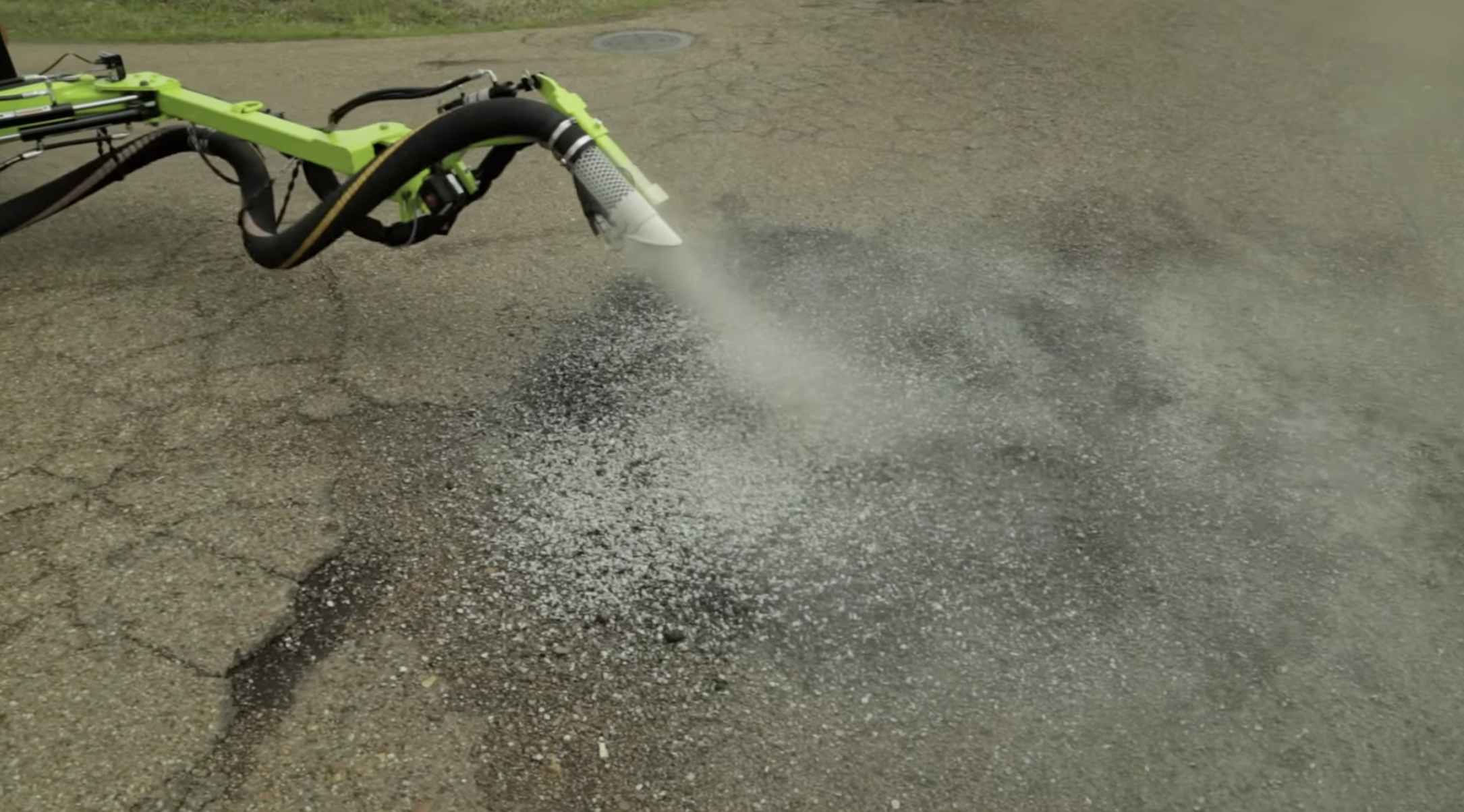 a tube sprays a hole