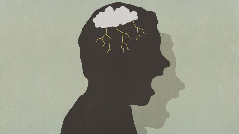 a brain with lightning