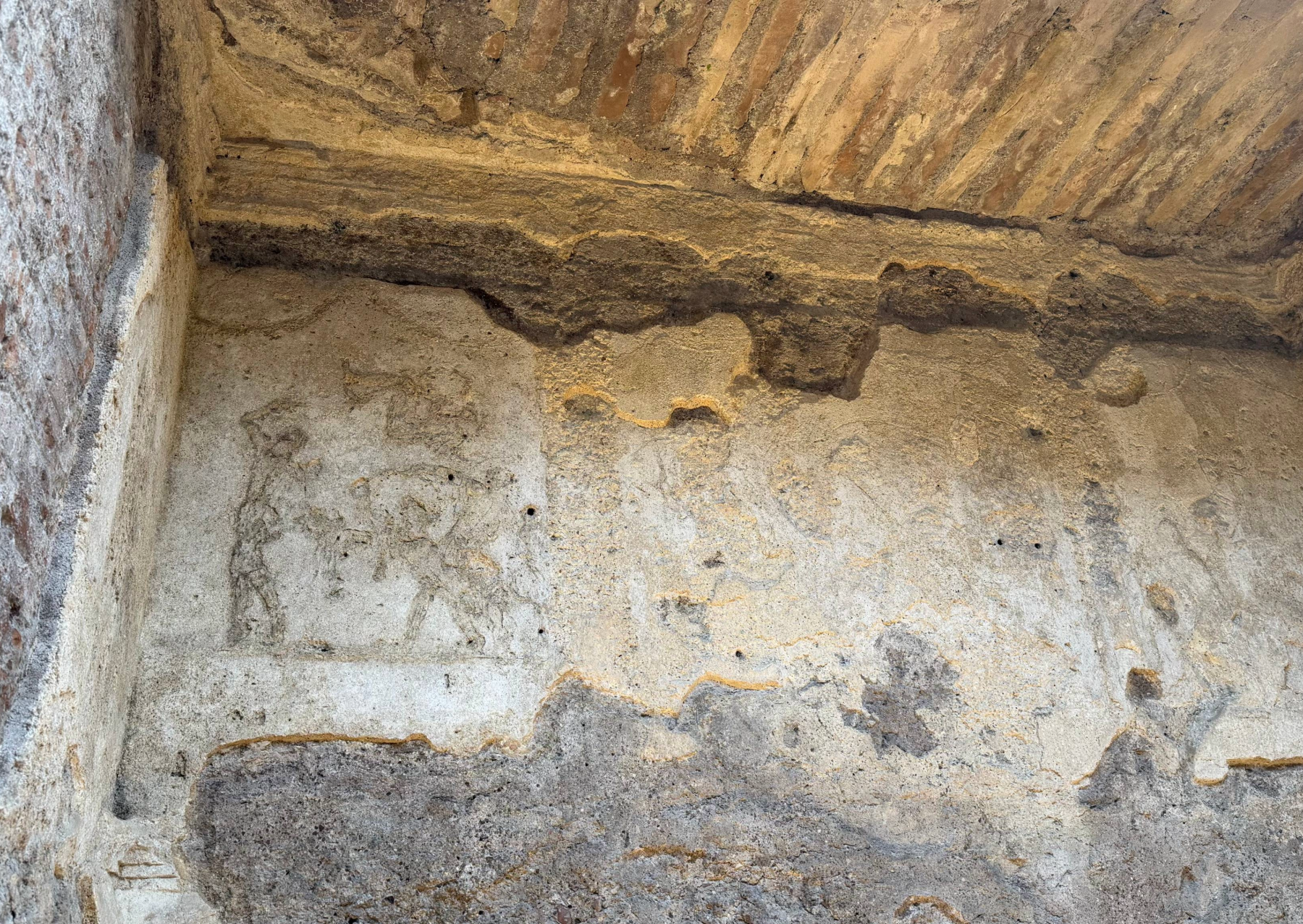 remains of an ancient wall fresco