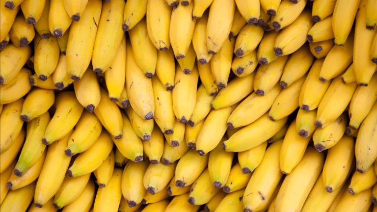 a large group of yellow bananas