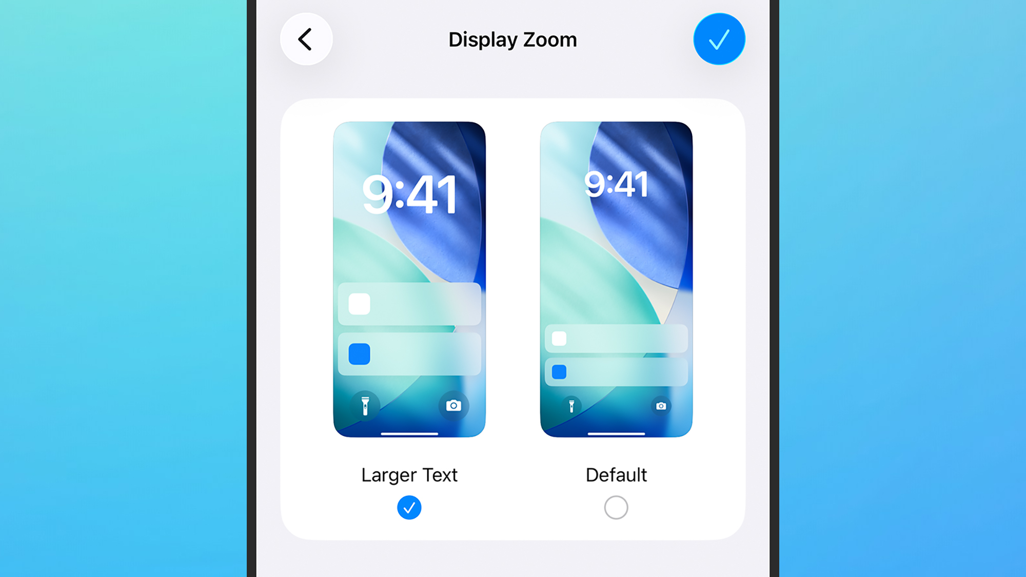 display zoom options on iphone