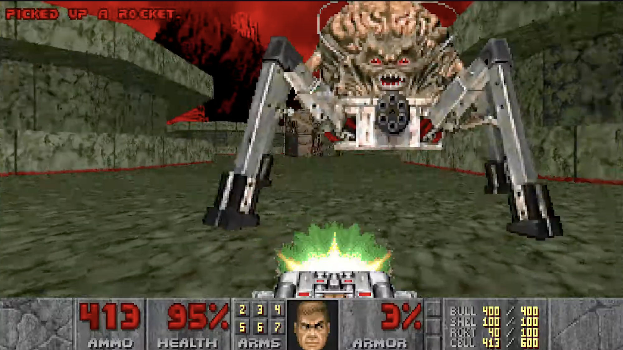 Screenshot of final boss from original Doom