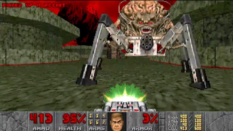 Screenshot of final boss from original Doom