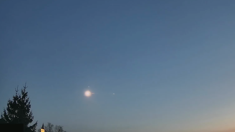 Meteor crossing sky at dusk in Germany on March 8, 2026