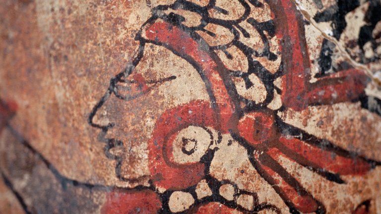 Detail Showing a Male Figure in Profile on a Mayan Ceramic from Tikal (Photo by M and M, Inc/Corbis via Getty Images)