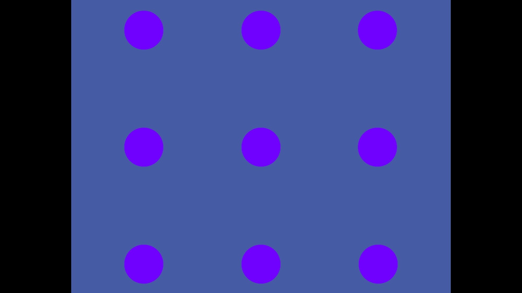 Nine blue dots on purple background