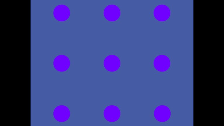 Nine blue dots on purple background