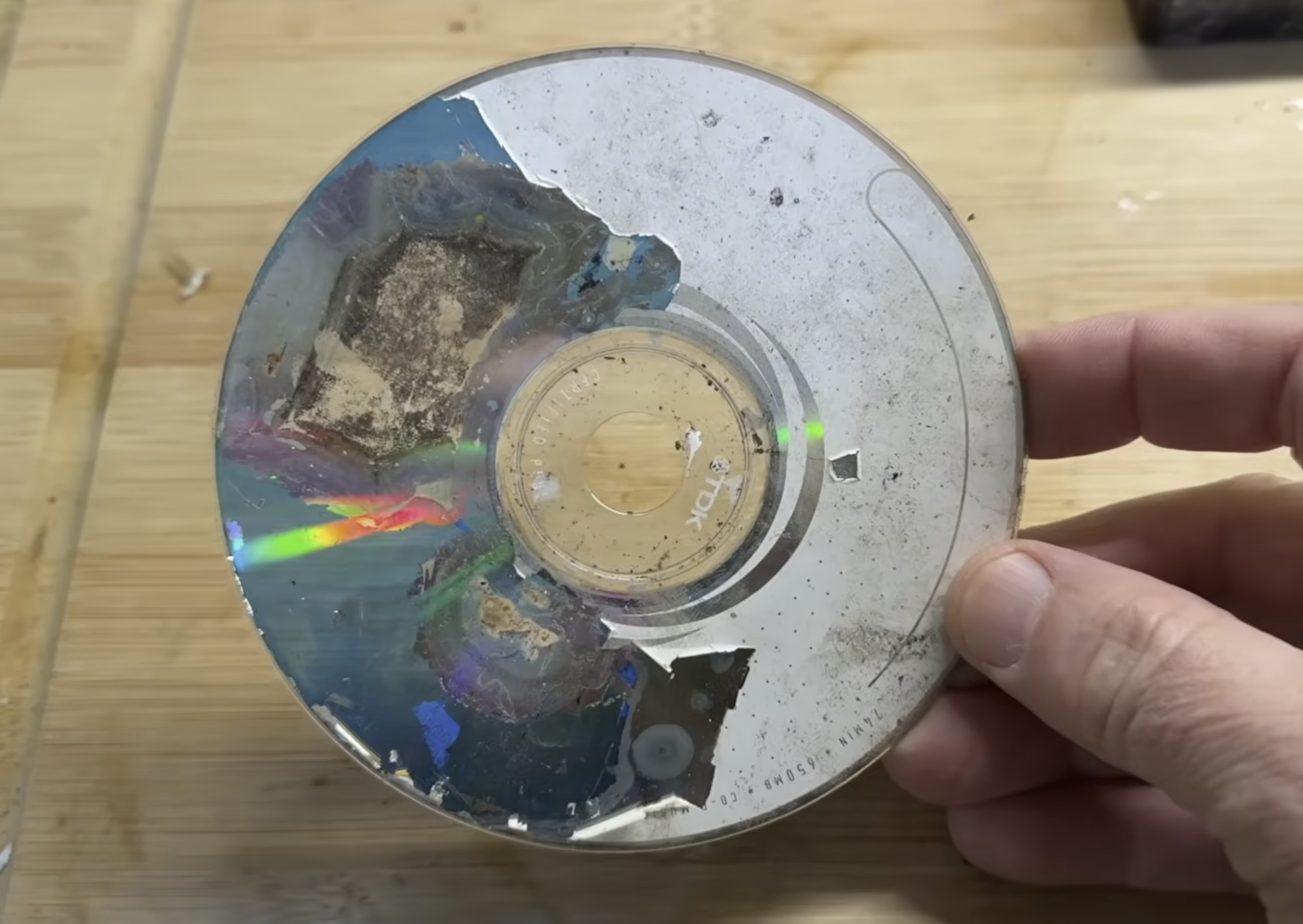 a damaged CD