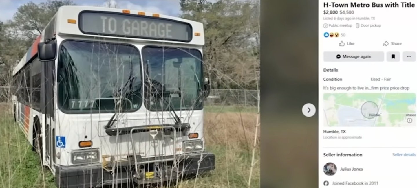 Houston city bus listed on Facebook Marketplace | Popular Science