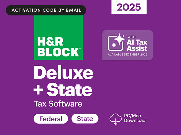 Inside image for save on hr block tax software deluxe state 2025 and file with built in ai help Stack Commerce sponsored deal
