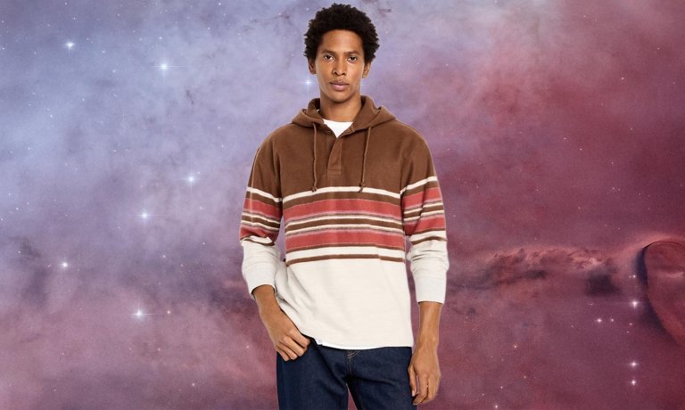 Old Navy Plush Rugby Pullover Hoodie