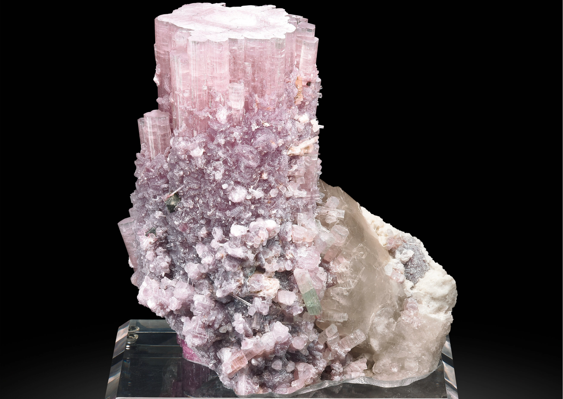 a tall rose quartz mineral