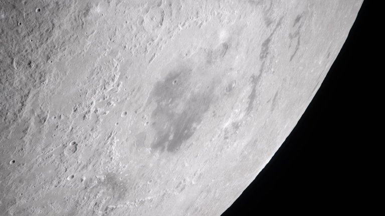 Close up of lunar surface photographed by Artemis II crew