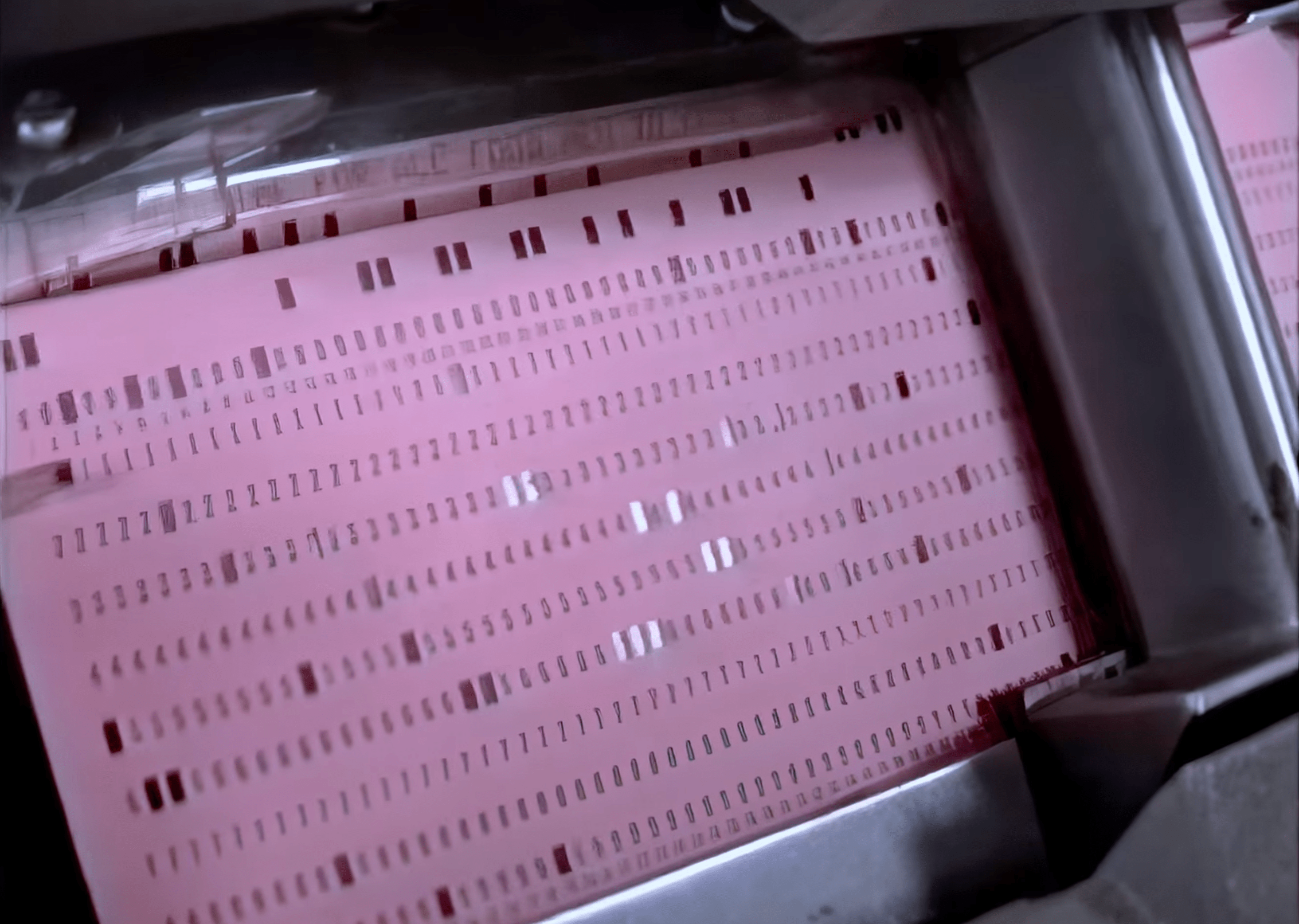 a computer punch card