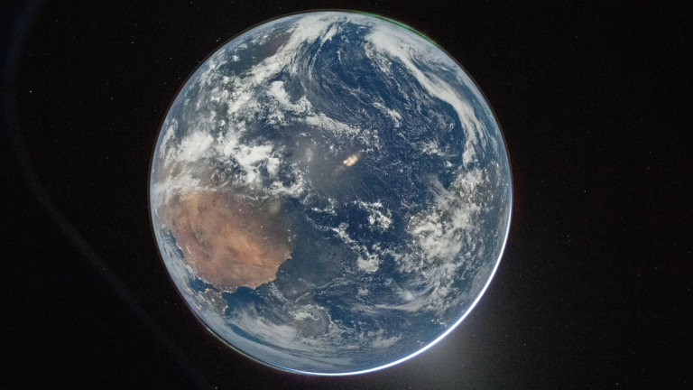 View of Earth seen from Orion spacecraft during Artemis II mission