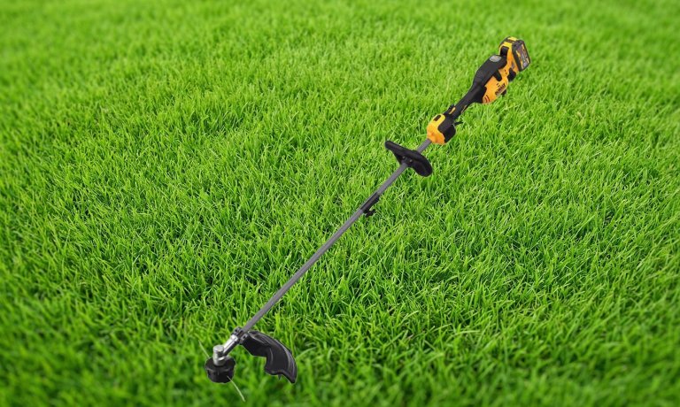 Dewalt Flexvolt 60V 17-inch cordless battery trimmer.