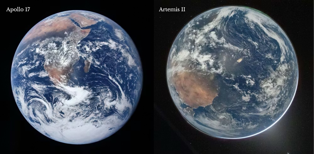 two earth photos