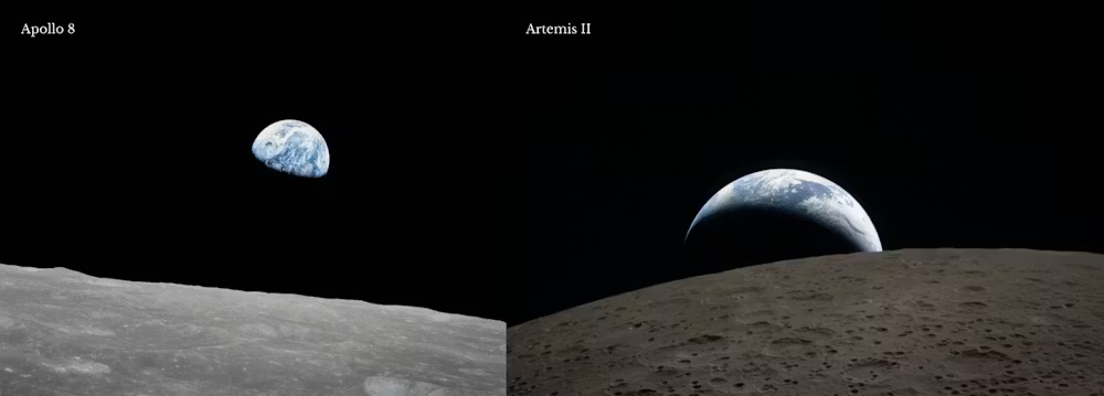 two earthrise photos