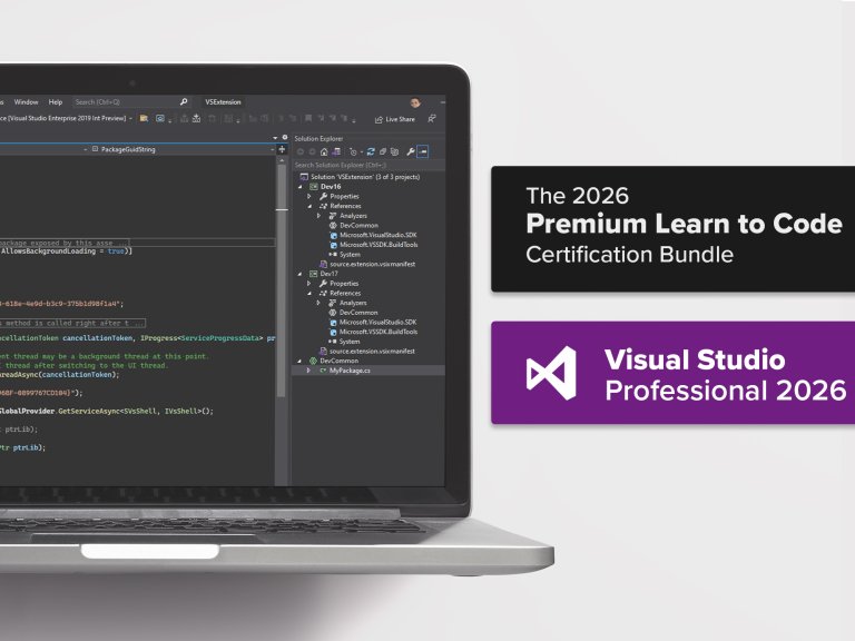 Primary image for coding bootcamps cost hundreds but this self taught visual studio pro bundle doesnt Stack Commerce sponsored deal