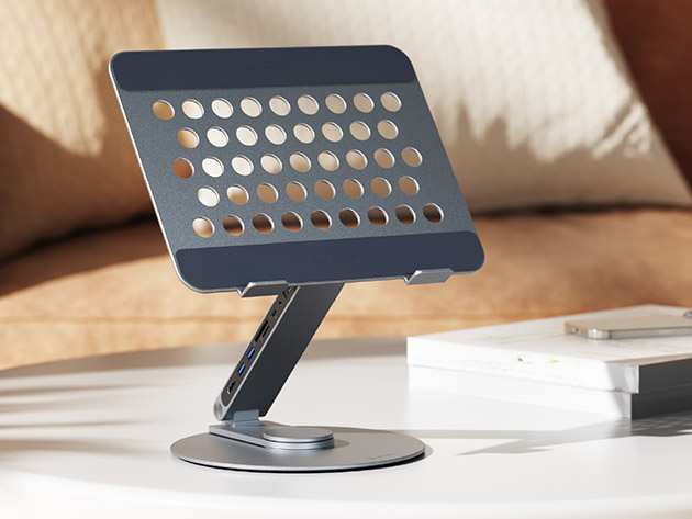 Inside image for this multitasking laptop stand upgrades your desk setup and its currently on sale Stack Commerce sponsored deal