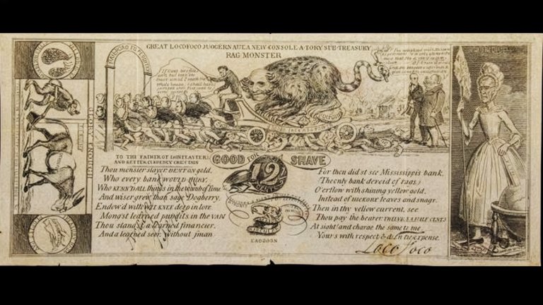 a satirical currency showing president andrew jackson as a cat