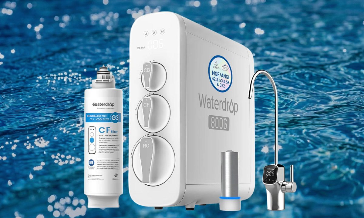 The Waterdrop G3P800 water filter system provides clean, filtered water without a wait