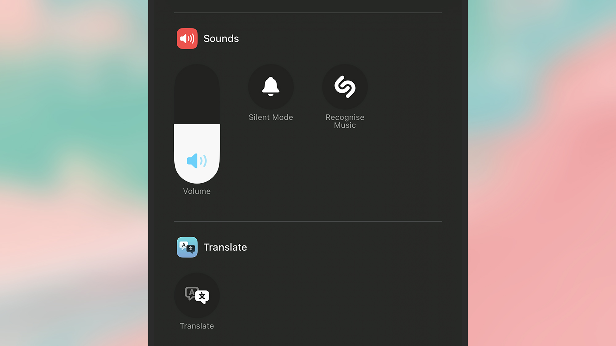 screenshot of recognize music feature