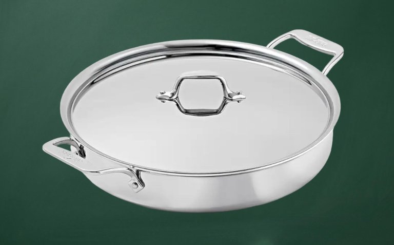 All-Clad D3 Stainless 3-ply Bonded Cookware, Mother of All Pans with lid, 6 quart