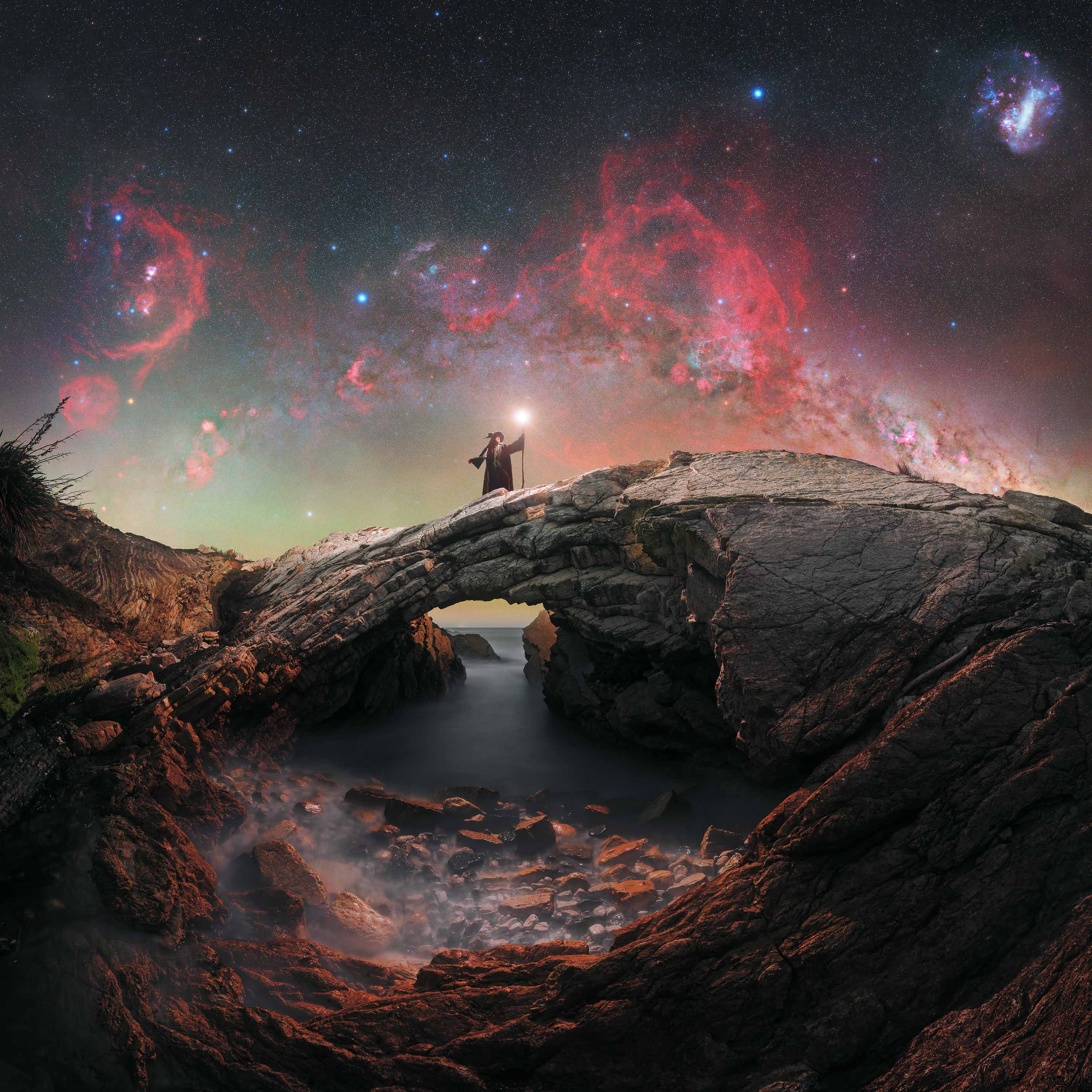 When I first discovered this location, I immediately envisioned creating something special beneath the night sky. However, upon arriving after dark, I found that a seal had settled exactly where I had planned to set up my tripod. It showed little interest in moving, and judging by how worn and polished the rock was, it was clearly one of its preferred resting spots. Eventually, the seal shifted slightly to the side, remaining within the scene for the duration of the shoot. It can still be seen in the final image for those who look closely, adding an unexpected and memorable element to the composition. Given the complexity of the scene, I knew the final image would require a significant amount of work. Over the following weeks, starting in November, I returned whenever possible to collect the necessary data for this panorama, carefully building the image piece by piece under the night sky.