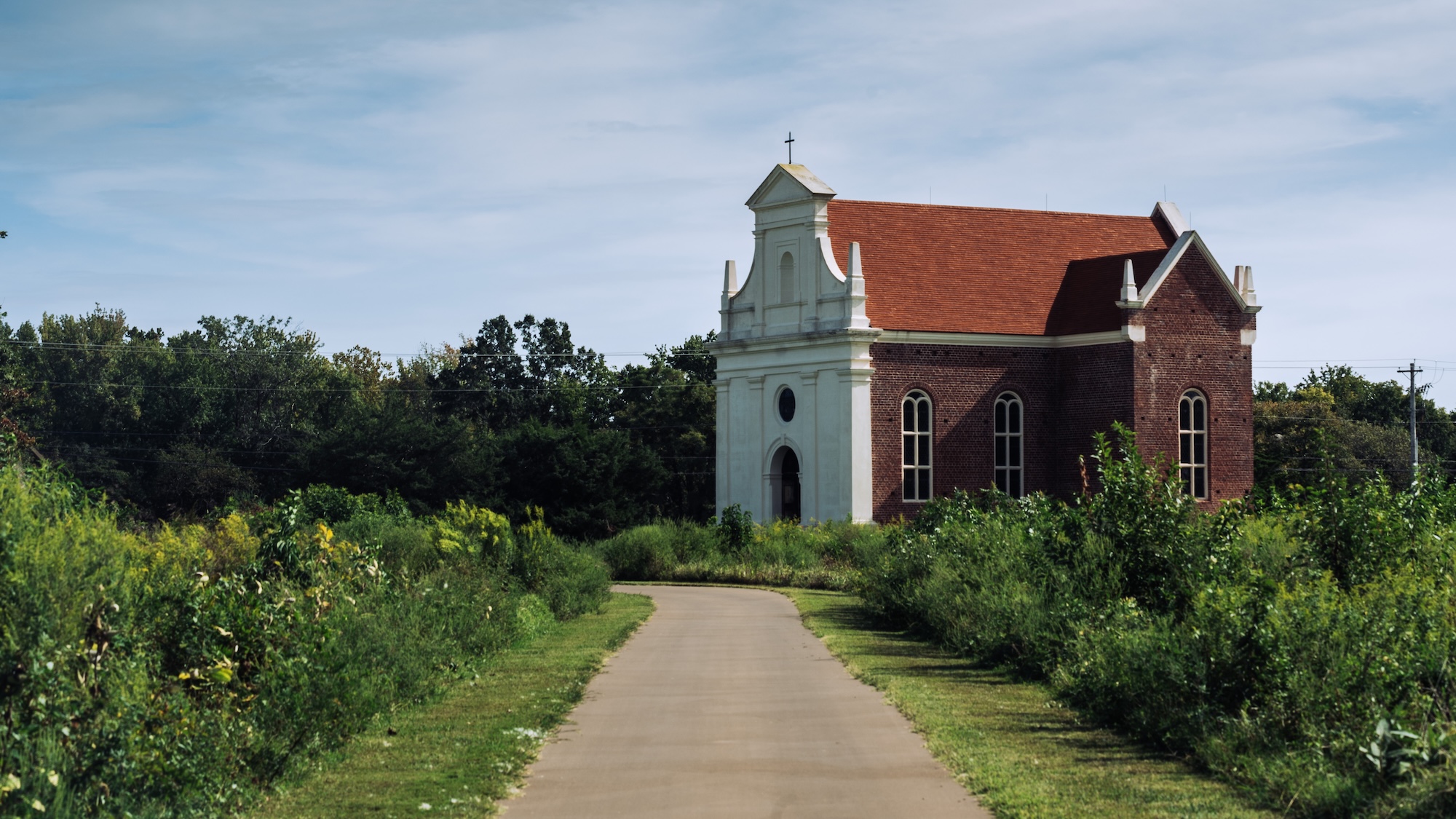 The exterior of the reconstructed Catholic chapel at Historic St.Mary's City in St. Mary's City, Maryland