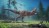3D render illustration of T. rext and various other dinosaurs in a forest