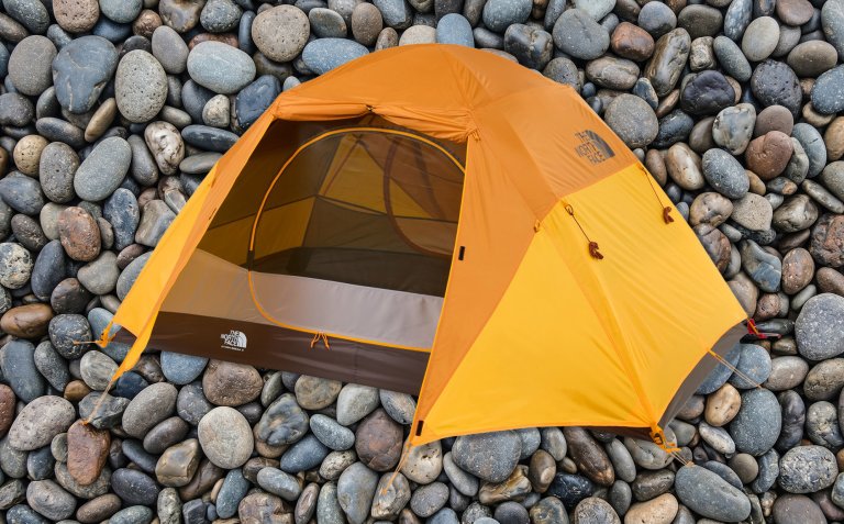 The North Face Stormbreak 2 Tent on a background of stones