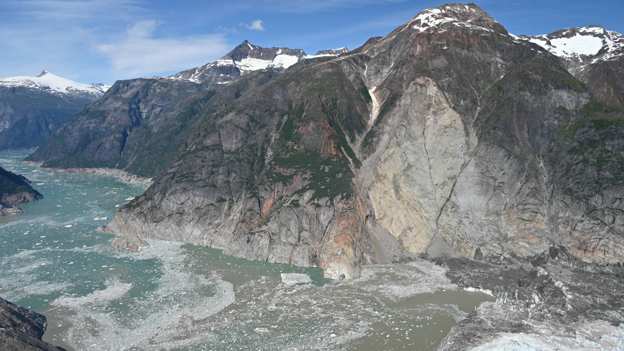 a landslide over a fjord