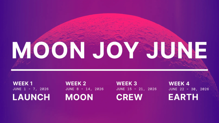 a graphic that reads moon joy june