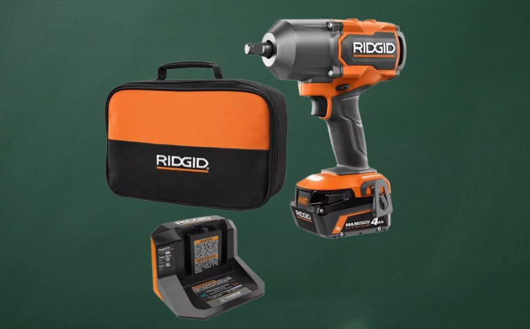 Rigid 18V Brushless Cordless 4-Mode 1/2 in. High-Torque Impact Wrench Kit with 4.0 Ah Battery and Charger