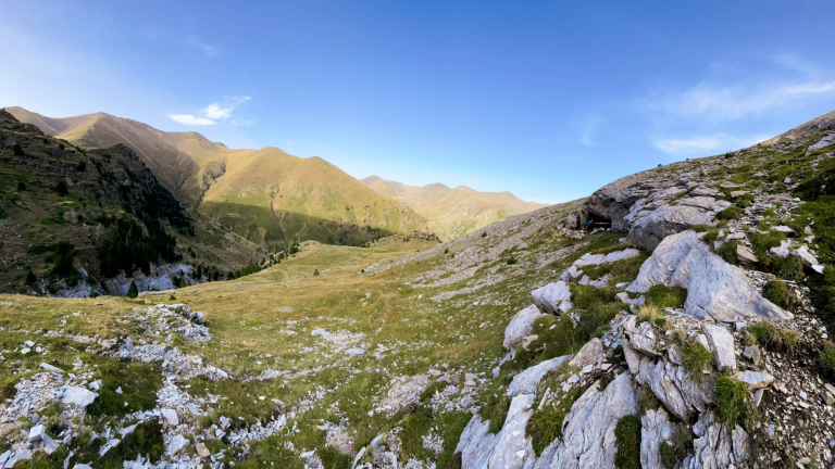 a valley and cave
