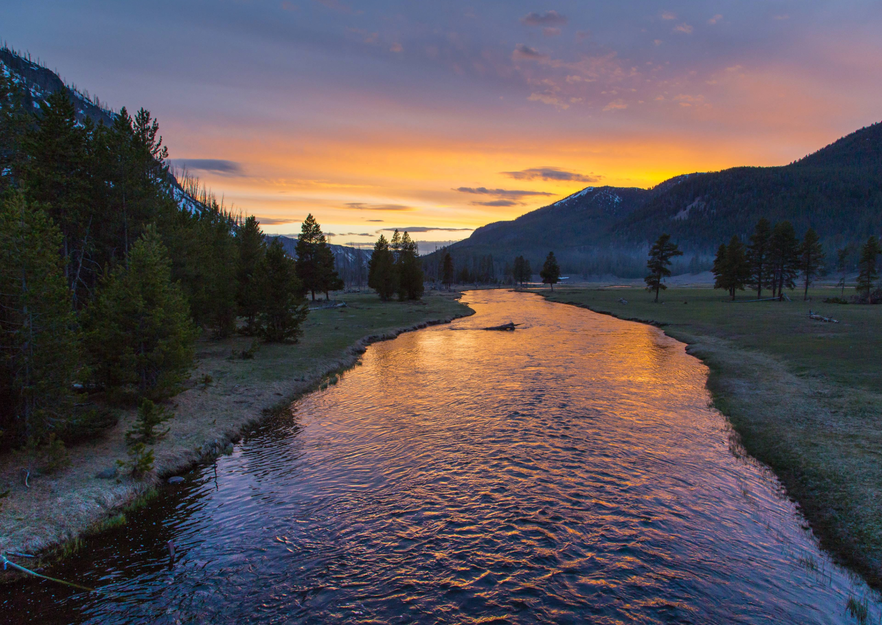 sunset over a river