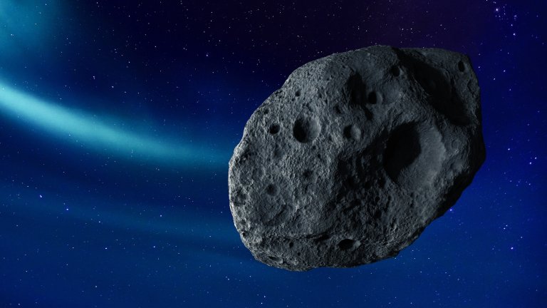 Asteroid in deep space, illustration