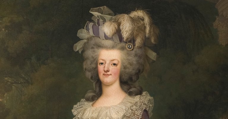 Queen Marie Antoinette of France and two of her Children Walking in The Park of Trianon, 1785.