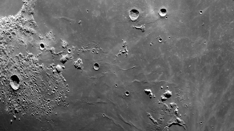 Lunar surface seen from above