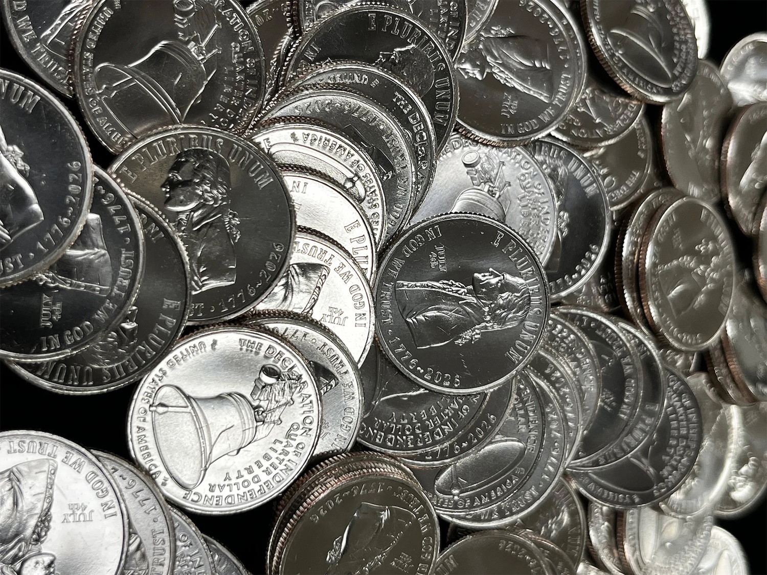 Pile of July 4 quarters
