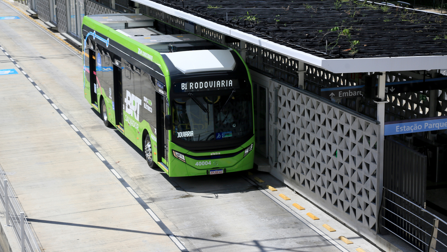 a green bus