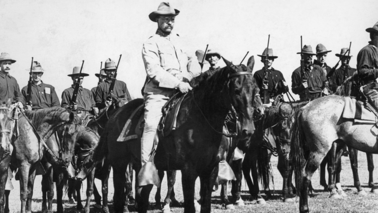 Theodore Roosevelt and the Rough Riders in 1898.