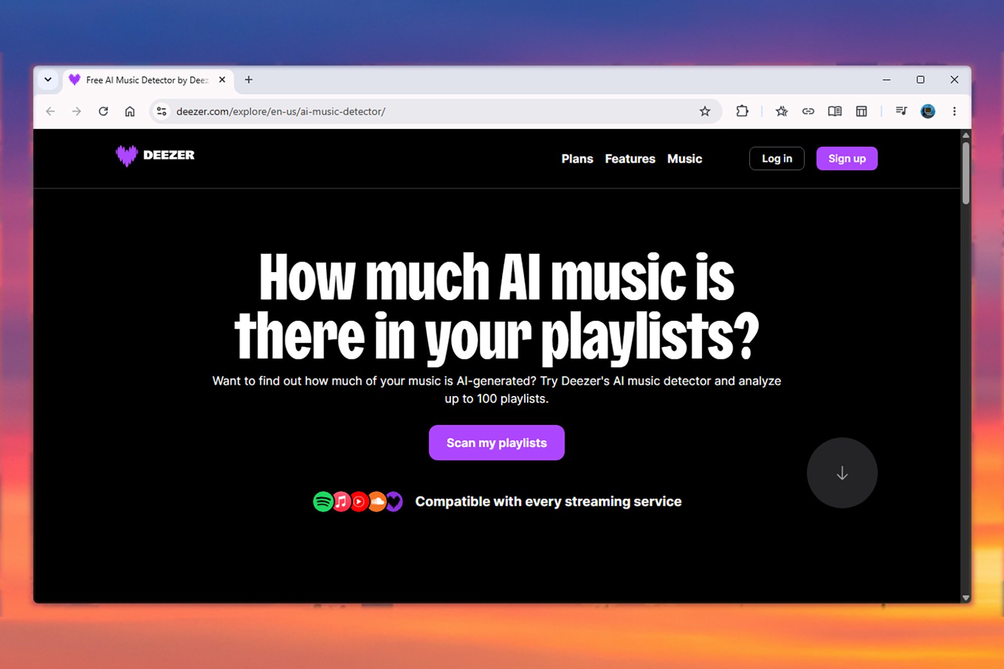 A screenshot of the AI song detector plugin
