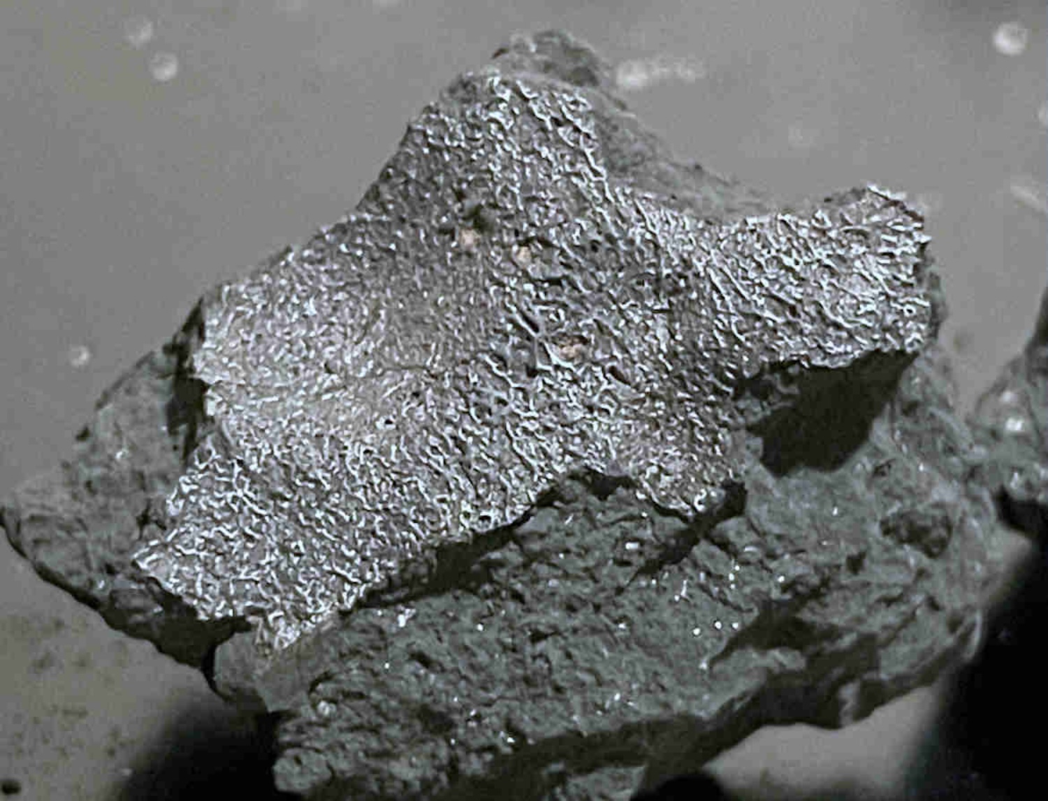 Close up of meteorite fragment