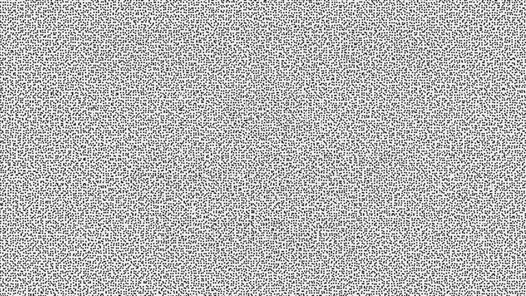 A screen filled with hundreds of randomly arranged dots. When animated, an optical illusion can reveal hidden words.