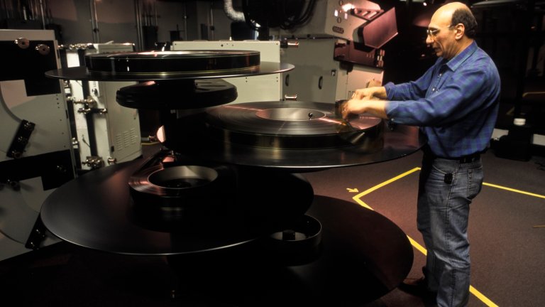 The projection room at a Sony Theater showing the 3D IMax Movie "Wings Of Courage" (Photo by James Leynse/Corbis via Getty Images)